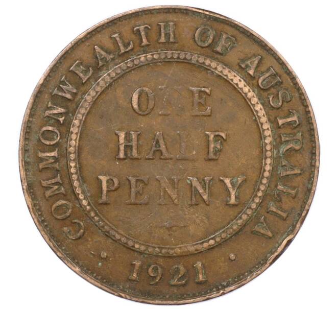 Монета 1/2 пенни 1921 года Австралия (Артикул: M2-78407) — Фото №1