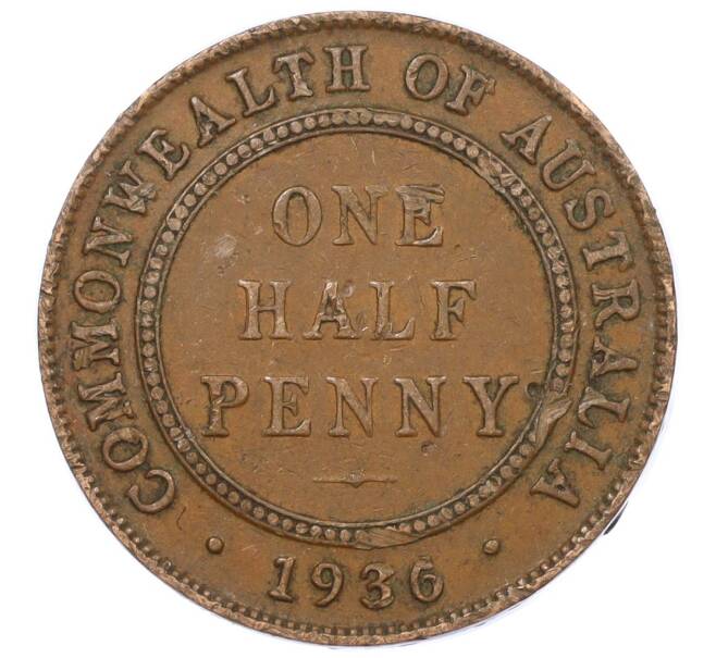 Монета 1/2 пенни 1936 года Австралия (Артикул: M2-78411) — Фото №1