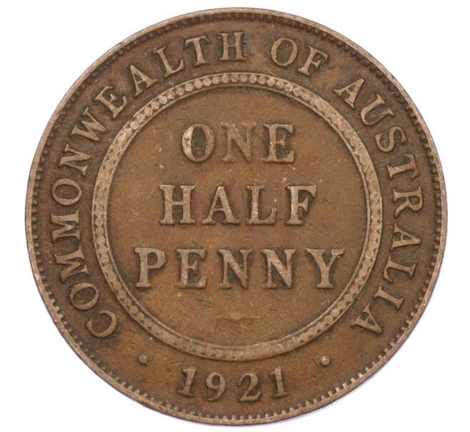 Монета 1/2 пенни 1921 года Австралия (Артикул: M2-78418) — Фото №1