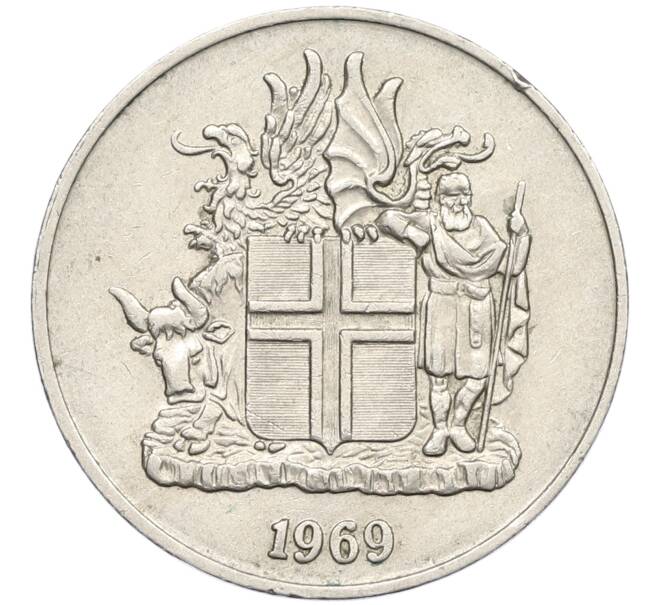Монета 10 крон 1969 года Исландия (Артикул: K12-38017) — Фото №1