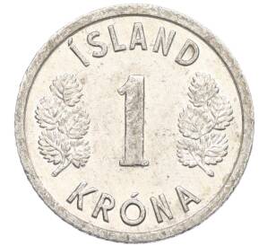 1 крона 1977 года Исландия — Фото №2
