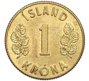 1 крона 1971 года Исландия — Фото №2