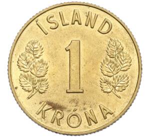 1 крона 1973 года Исландия — Фото №2