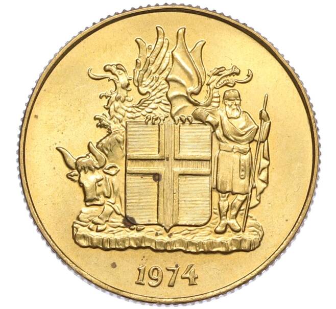 Монета 1 крона 1974 года Исландия (Артикул: K12-38163) — Фото №1