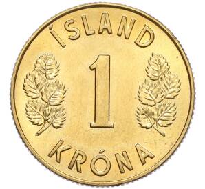 1 крона 1974 года Исландия — Фото №2