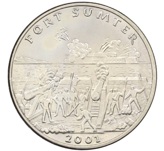 Монета 5 долларов 2001 года Либерия «Форт Самтер» (Артикул: K12-38217) — Фото №1