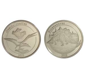 Набор монет 1 франк 2019 года Майотта - Динозавры — Фото №1