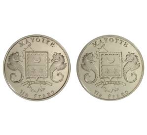 Набор монет 1 франк 2019 года Майотта - Динозавры — Фото №2