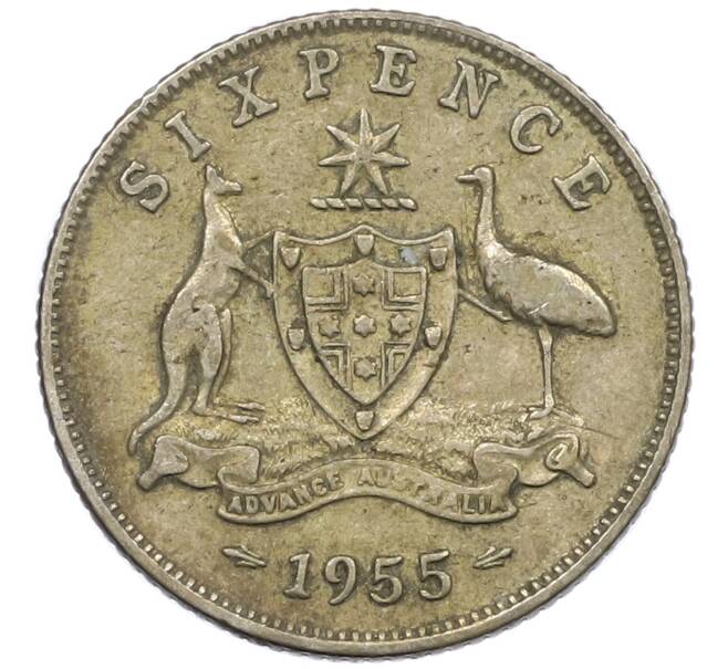 Монета 6 пенсов 1955 года Австралия (Артикул: M2-78797) — Фото №1
