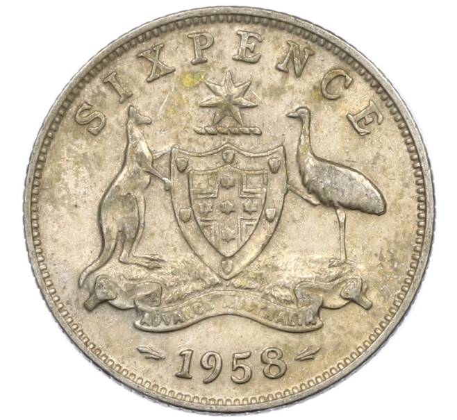 Монета 6 пенсов 1958 года Австралия (Артикул: M2-78802) — Фото №1