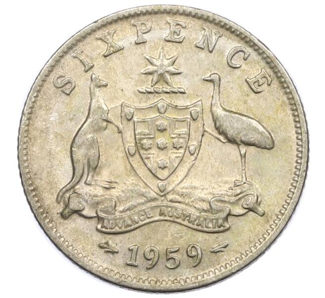 Монета 6 пенсов 1959 года Австралия (Артикул: M2-78807) — Фото №1