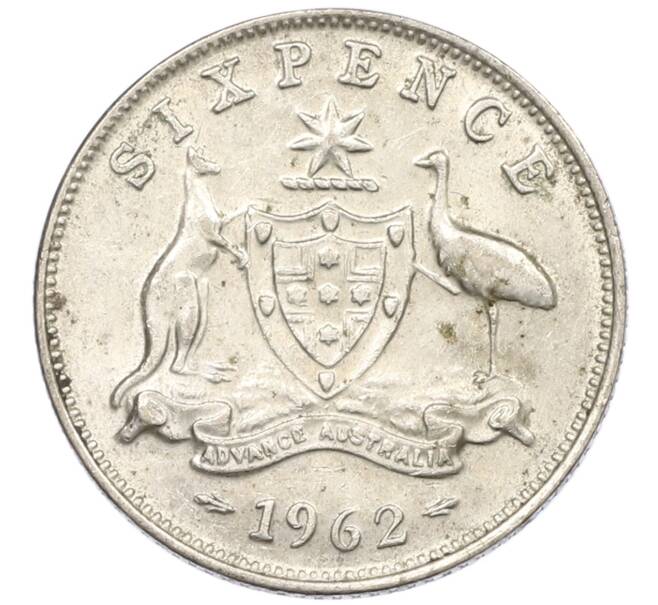 Монета 6 пенсов 1962 года Австралия (Артикул: M2-78834) — Фото №1