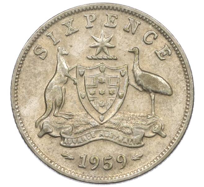 Монета 6 пенсов 1959 года Австралия (Артикул: M2-78835) — Фото №1