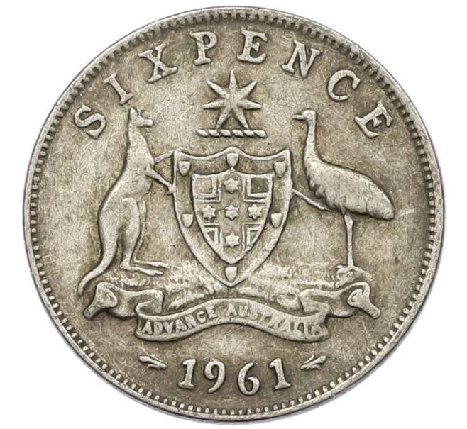 Монета 6 пенсов 1961 года Австралия (Артикул: M2-78842) — Фото №1
