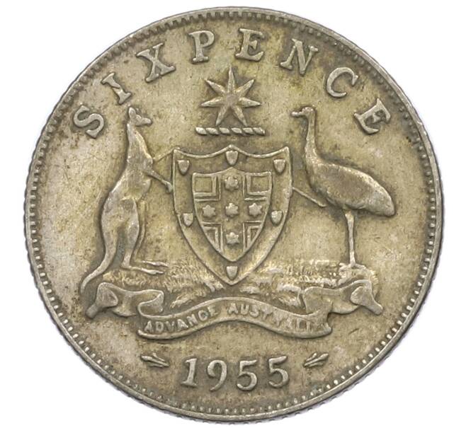 Монета 6 пенсов 1955 года Австралия (Артикул: M2-78843) — Фото №1