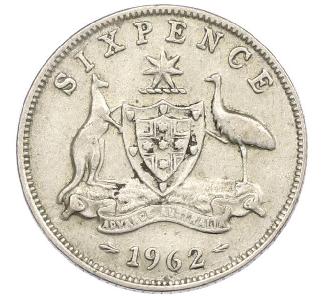 Монета 6 пенсов 1962 года Австралия (Артикул: M2-78859) — Фото №1