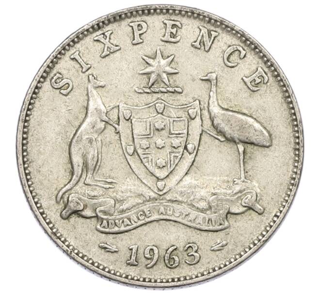 Монета 6 пенсов 1963 года Австралия (Артикул: M2-78865) — Фото №1