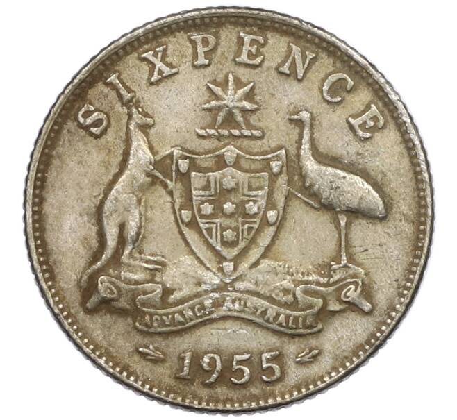 Монета 6 пенсов 1955 года Австралия (Артикул: M2-78877) — Фото №1