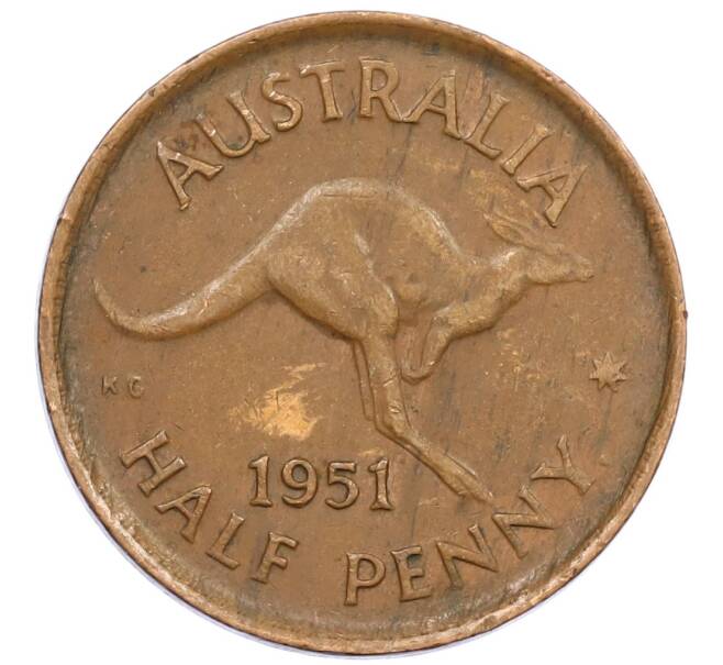 Монета 1/2 пенни 1951 года Австралия (Артикул: M2-79092) — Фото №1
