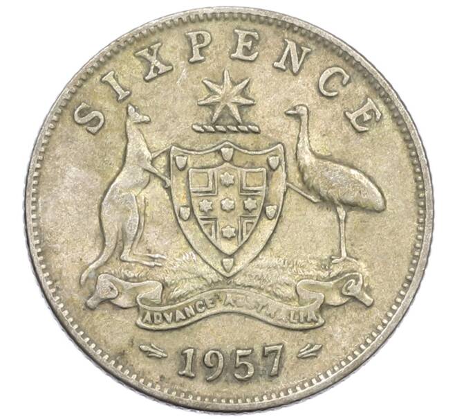 Монета 6 пенсов 1957 года Австралия (Артикул: M2-79231) — Фото №1