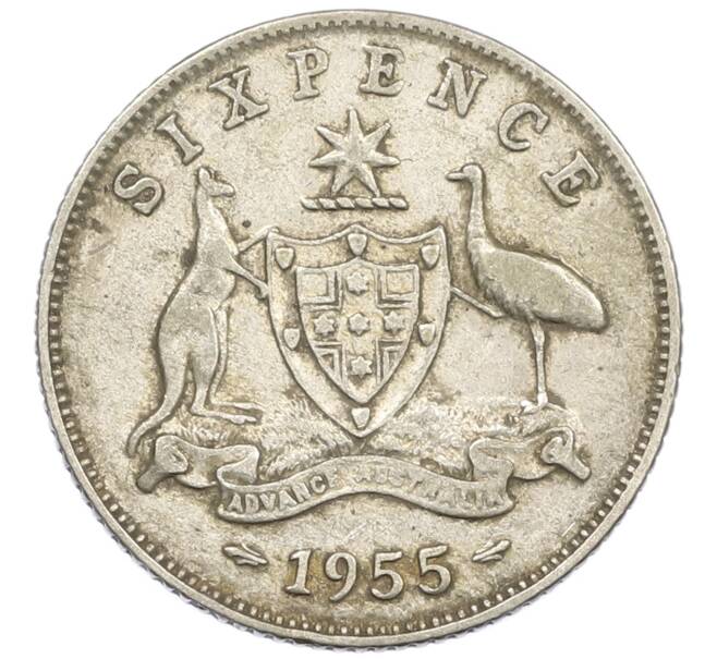Монета 6 пенсов 1955 года Австралия (Артикул: M2-79233) — Фото №1