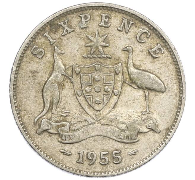 Монета 6 пенсов 1955 года Австралия (Артикул: M2-79234) — Фото №1