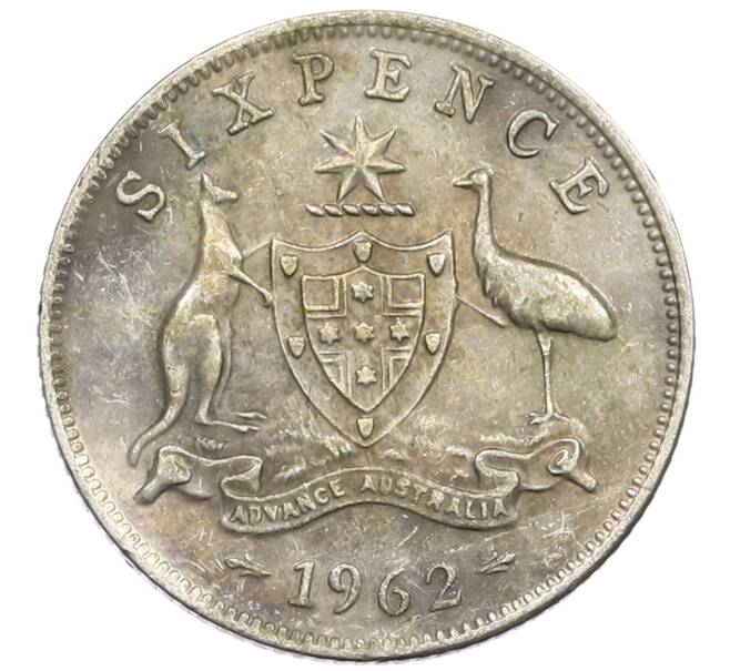 Монета 6 пенсов 1962 года Австралия (Артикул: M2-79239) — Фото №1