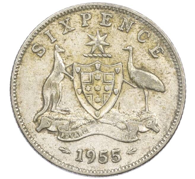 Монета 6 пенсов 1955 года Австралия (Артикул: M2-79242) — Фото №1