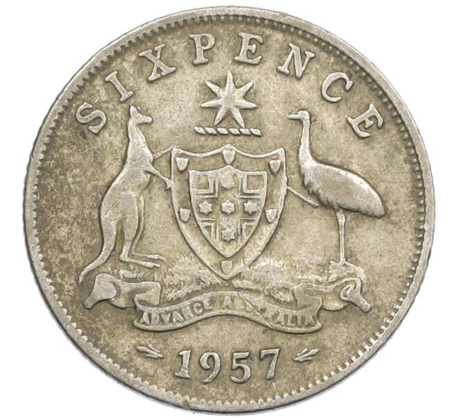 Монета 6 пенсов 1957 года Австралия (Артикул: M2-79244) — Фото №1