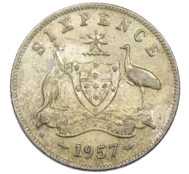 Монета 6 пенсов 1957 года Австралия (Артикул: M2-79257) — Фото №1