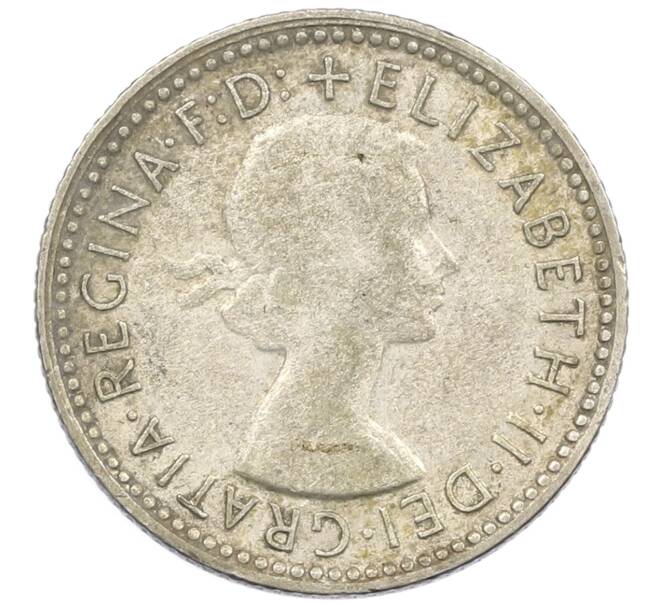 Монета 6 пенсов 1957 года Австралия (Артикул: M2-79258) — Фото №2