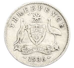 3 пенса 1936 года Австралия — Фото №1
