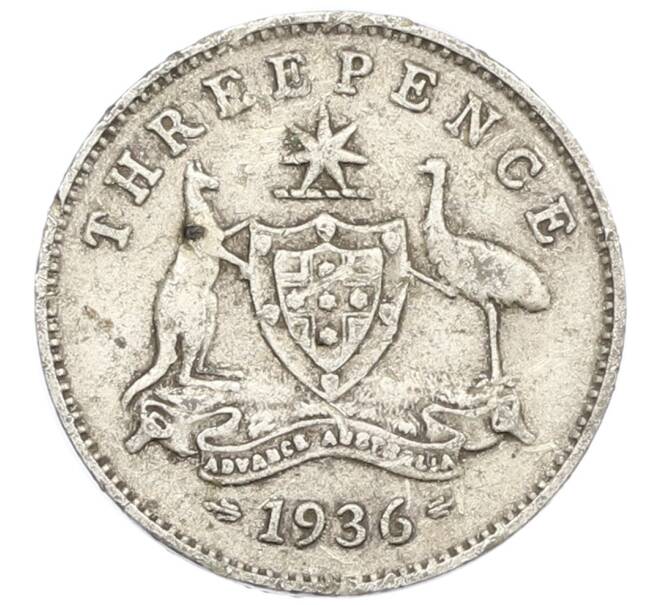 Монета 3 пенса 1936 года Австралия (Артикул: M2-79329) — Фото №1