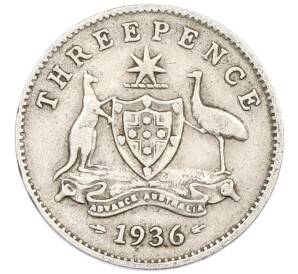 3 пенса 1936 года Австралия — Фото №1