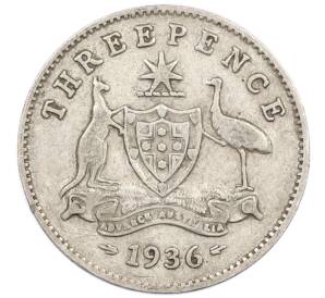 3 пенса 1936 года Австралия — Фото №1