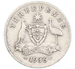 3 пенса 1936 года Австралия — Фото №1