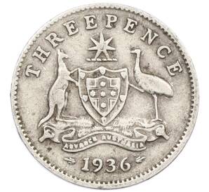 3 пенса 1936 года Австралия — Фото №1