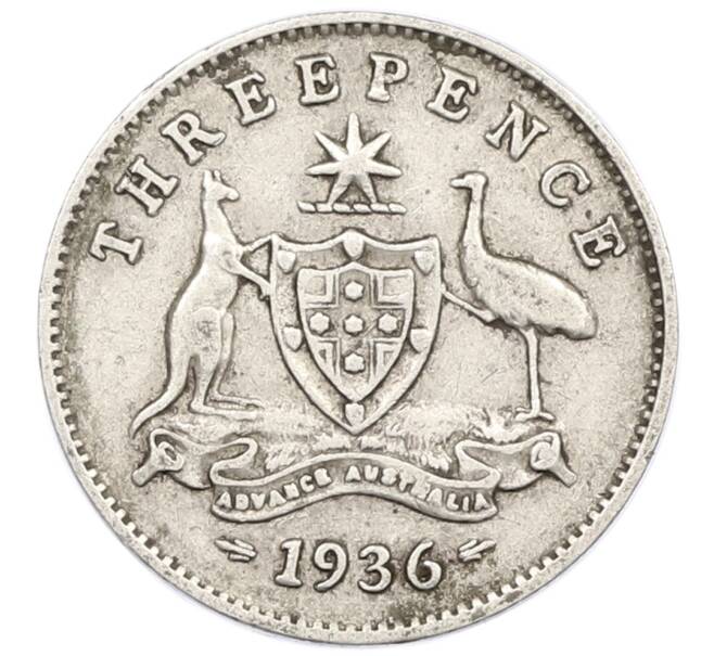 Монета 3 пенса 1936 года Австралия (Артикул: M2-79377) — Фото №1