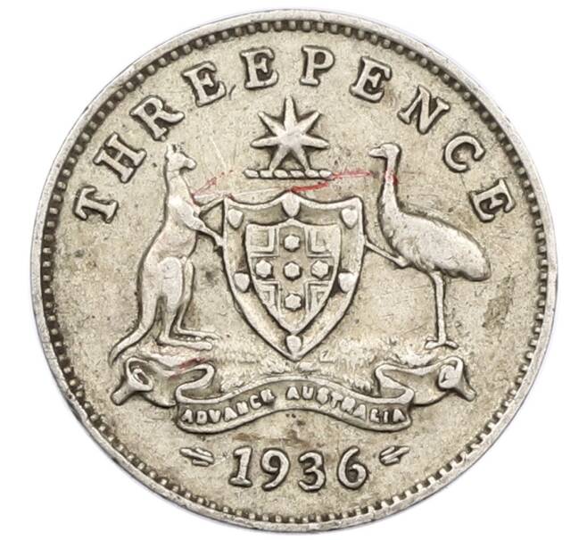 Монета 3 пенса 1936 года Австралия (Артикул: M2-79386) — Фото №1