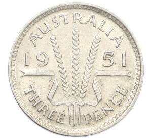 3 пенса 1951 года Австралия — Фото №1