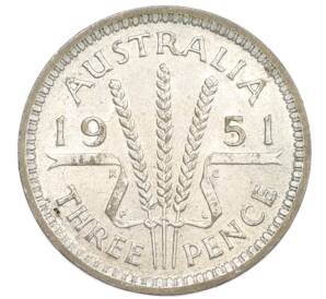 3 пенса 1951 года PL Австралия — Фото №1