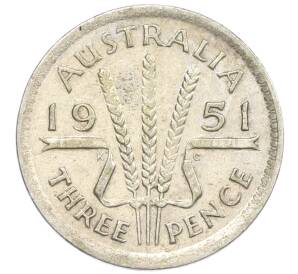 3 пенса 1951 года Австралия — Фото №1