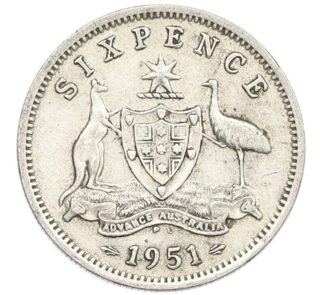 Монета 6 пенсов 1951 года Австралия (Артикул: M2-79601) — Фото №1
