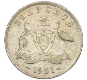 6 пенсов 1951 года Австралия — Фото №1