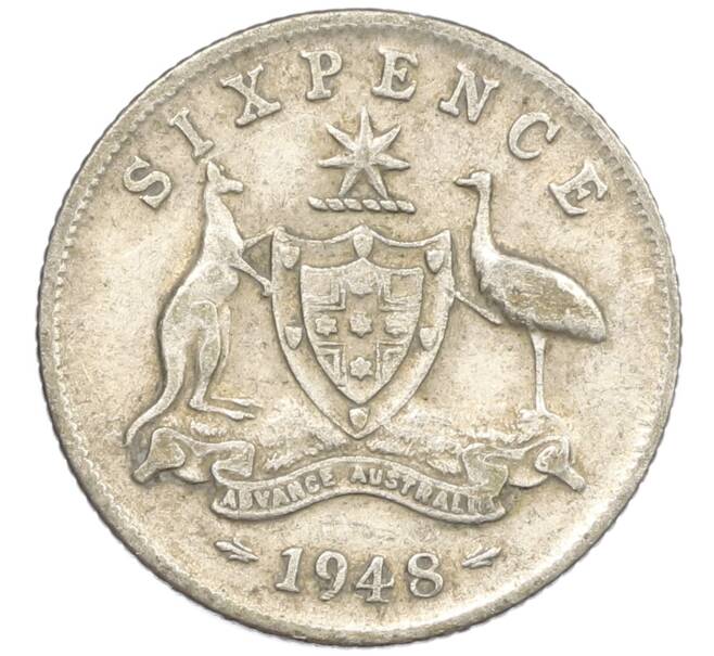 Монета 6 пенсов 1948 года Австралия (Артикул: M2-79604) — Фото №1