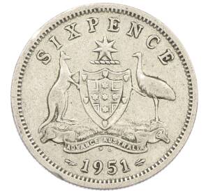 6 пенсов 1951 года PL Австралия — Фото №1