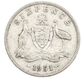 6 пенсов 1951 года Австралия — Фото №1