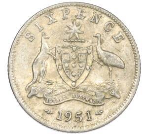6 пенсов 1951 года Австралия — Фото №1