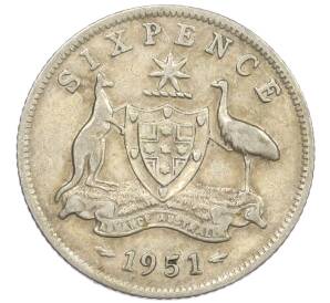 6 пенсов 1951 года Австралия — Фото №1