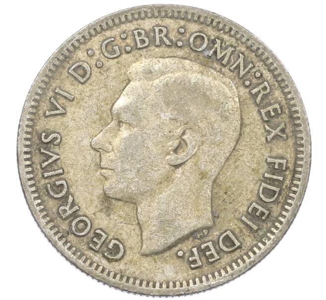 Монета 6 пенсов 1951 года PL Австралия (Артикул: M2-79622) — Фото №2